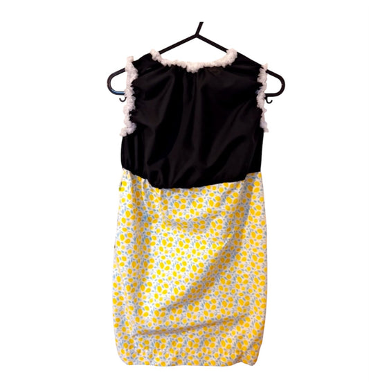 Yellow and Black Floral Girls Dress